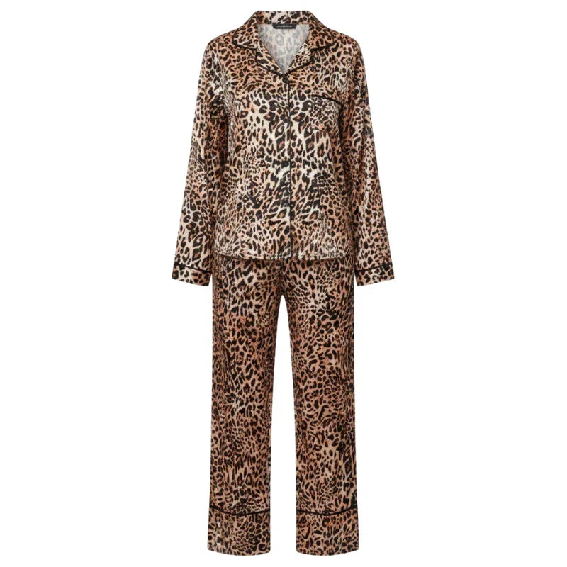 Leopard-Print Satin Women&