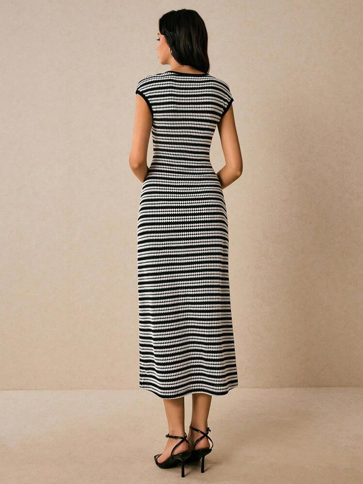 Striped Cap-Sleeve Women&