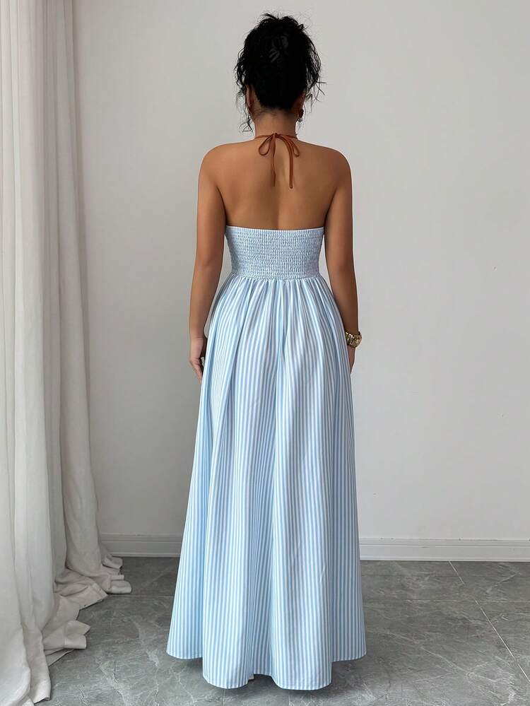 Striped Backless Women&