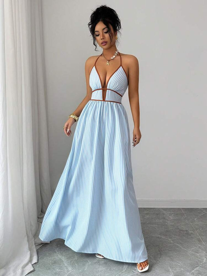 Striped Backless Women&
