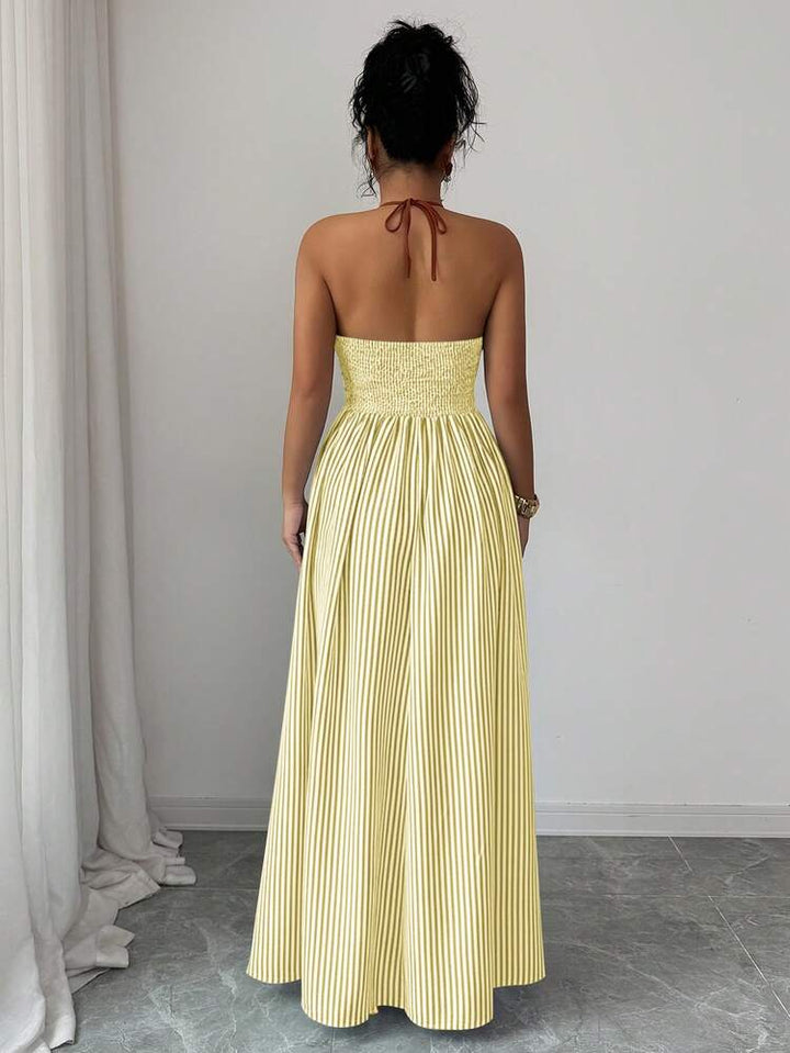 Striped Backless Women&