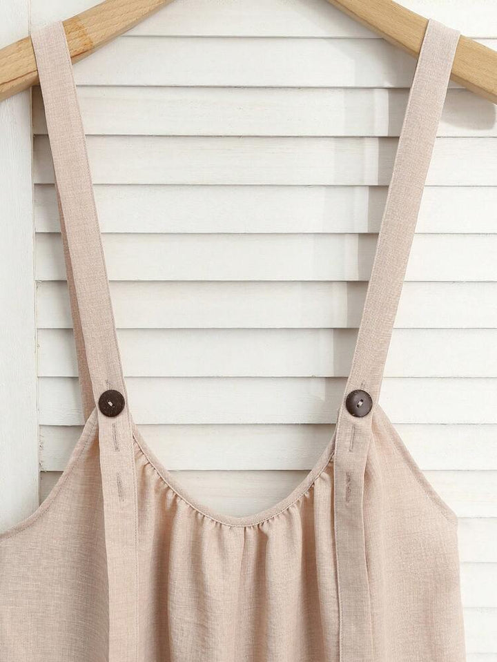 SHEIN Fiorisel Sleeveless Boho Casual Summer Jumpsuit Khaki