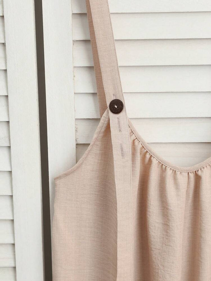 SHEIN Fiorisel Sleeveless Boho Casual Summer Jumpsuit Khaki