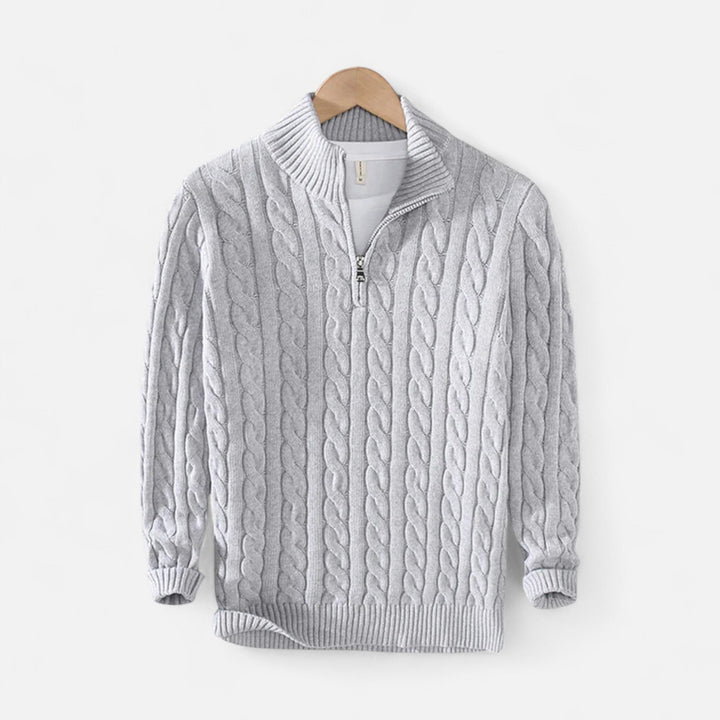 Halbzip Wollmix Strickpullover Herren Troyer Pullover