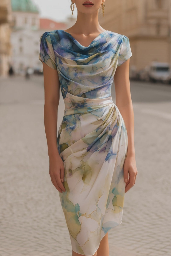 Printed Cowl-Neck Women&