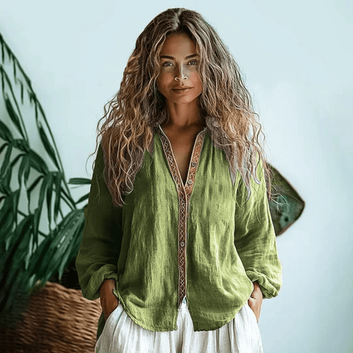 Boho Long Sleeve Floral Relaxed Shirt | Women&
