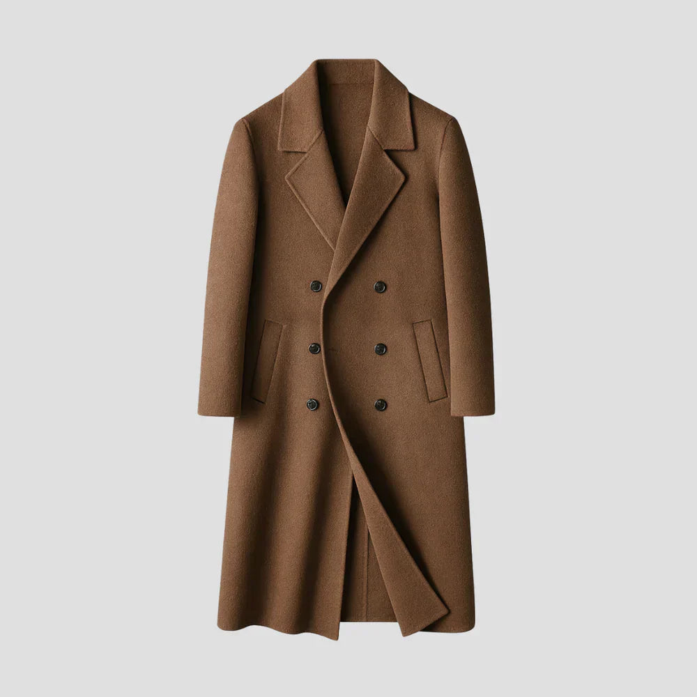 Navacava overcoat collar detail — clean structured lapels