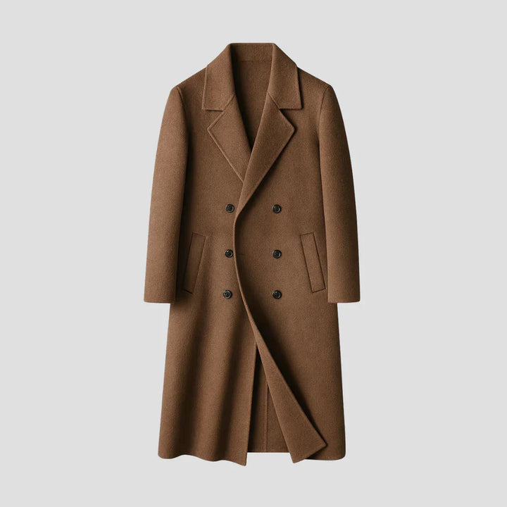 Navacava overcoat collar detail — clean structured lapels
