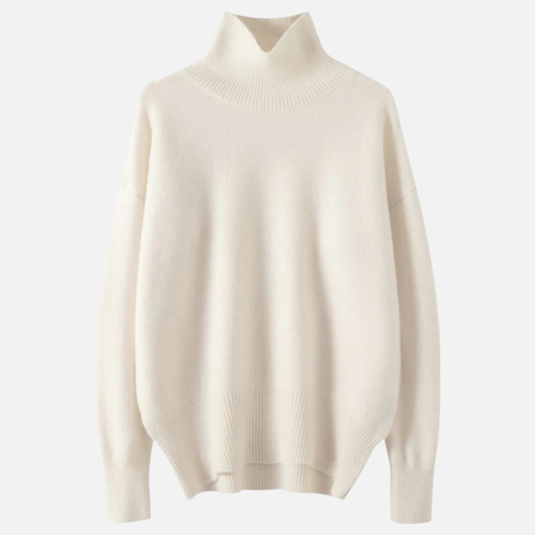 Navacava Classy Lady Turtleneck back view — classic neutral tone