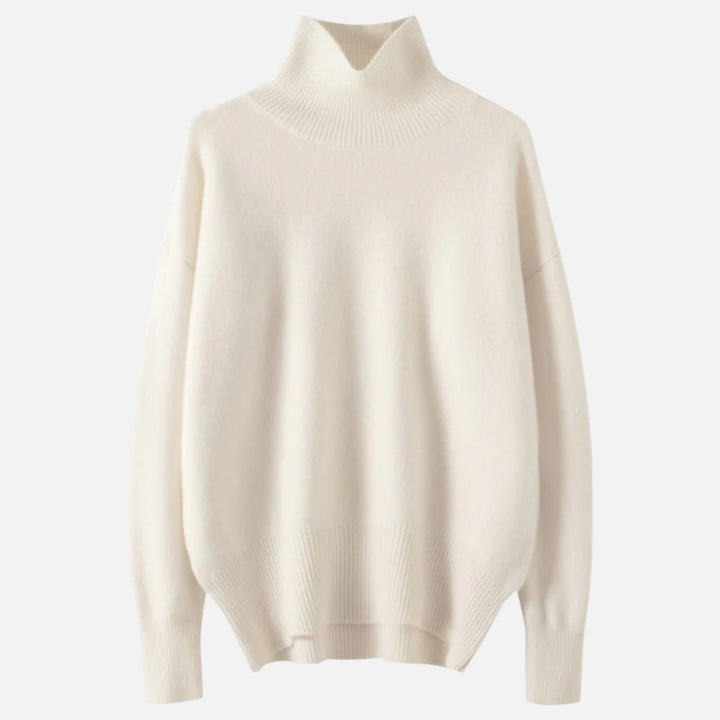 Navacava Classy Lady Turtleneck back view — classic neutral tone