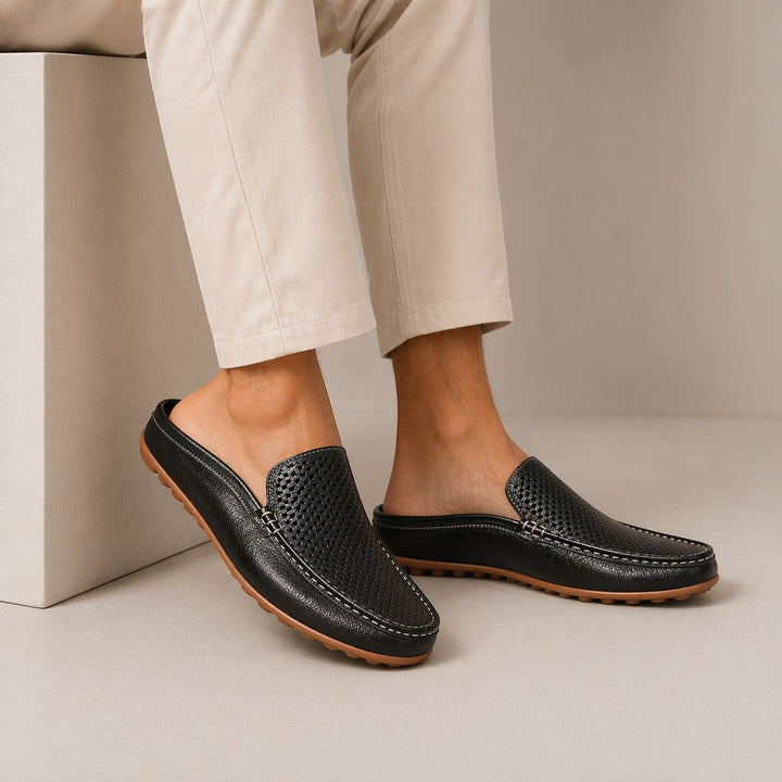 Leder Mules Sommersandalen Herren Slip-On Pantoletten