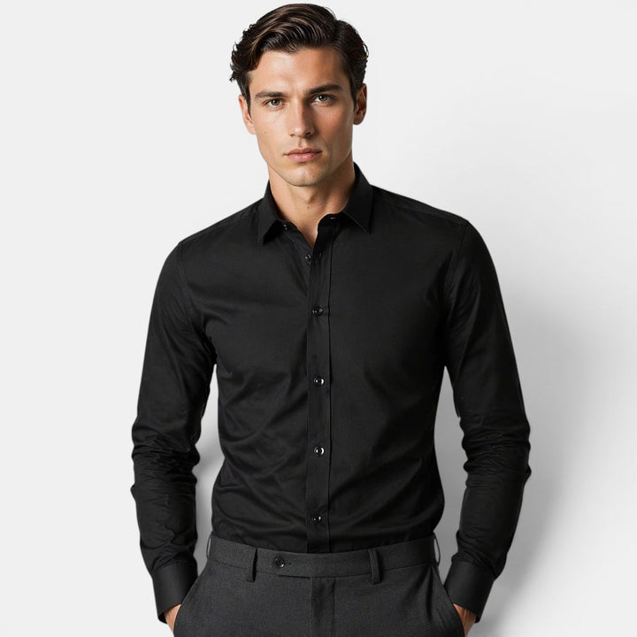 Klassisches Businesshemd Herren Elegantes Langarm Hemd