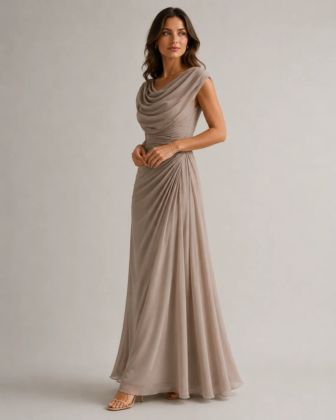 Sloane Cowl Neck Ruched Maxi Dress | Women&