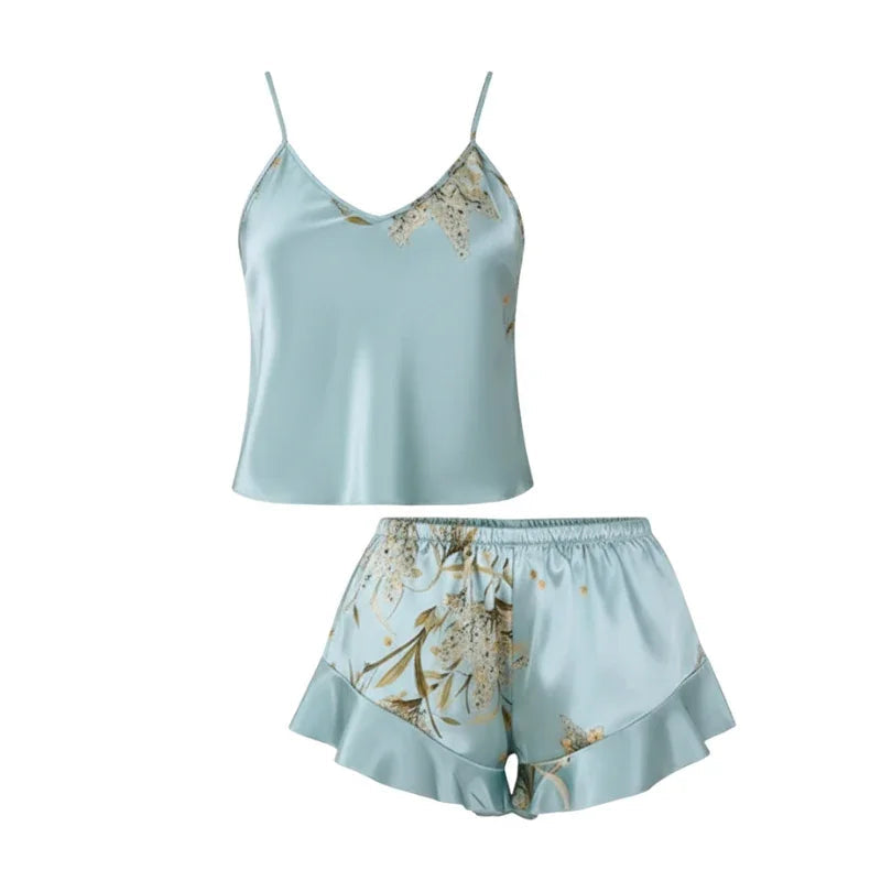 Spaghetti-Strap Satin Women&