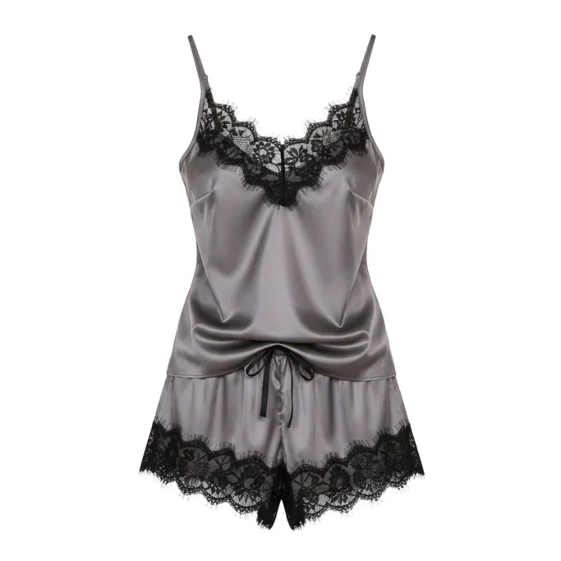 Lace-Trim Silk Women&