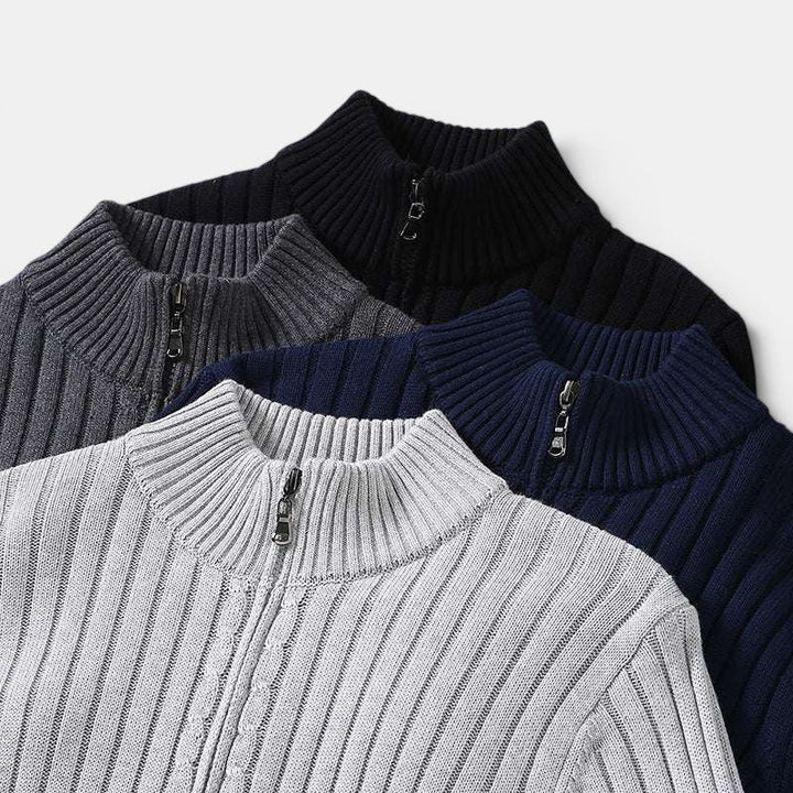 Voll-Zip Strickpullover Herren Cardigan Strickjacke