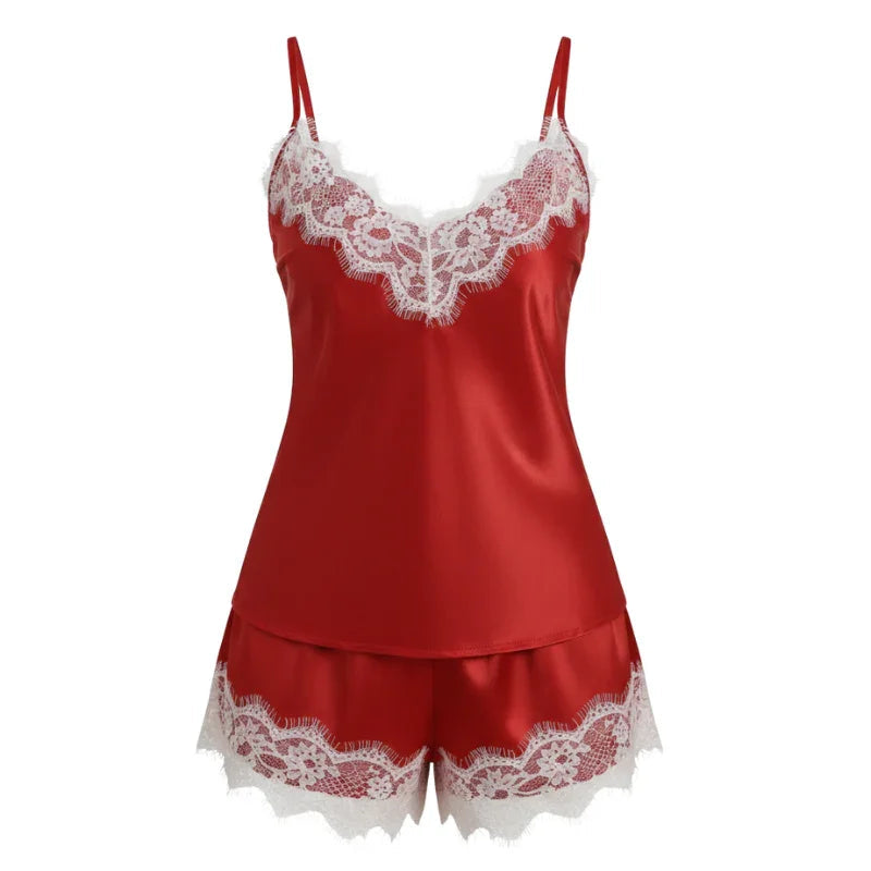 Lace-Trim Silk Women&