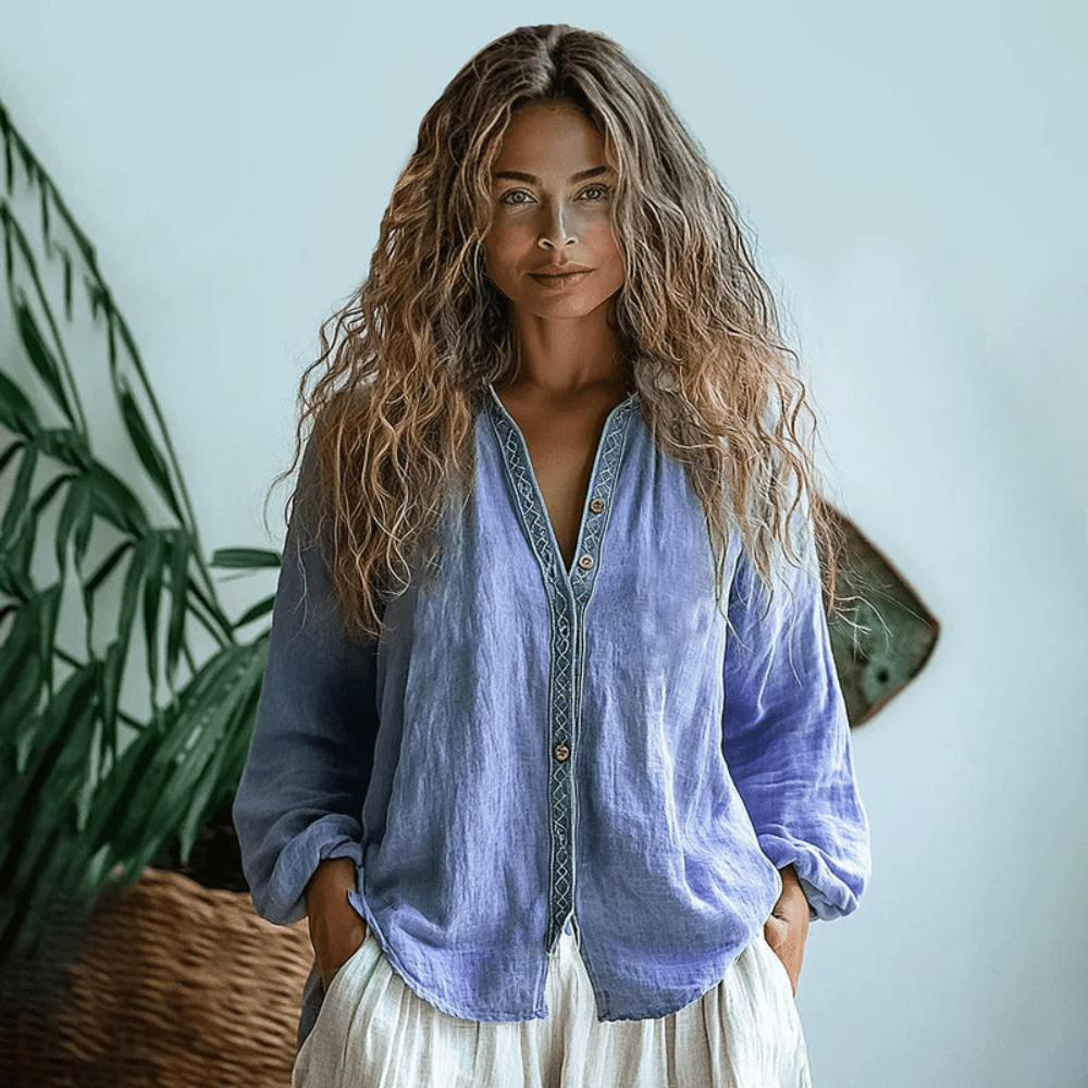 Boho Long Sleeve Floral Relaxed Shirt | Women&