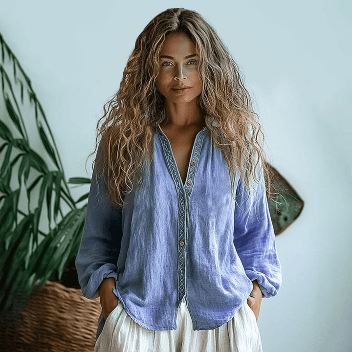 Boho Long Sleeve Floral Relaxed Shirt | Women&