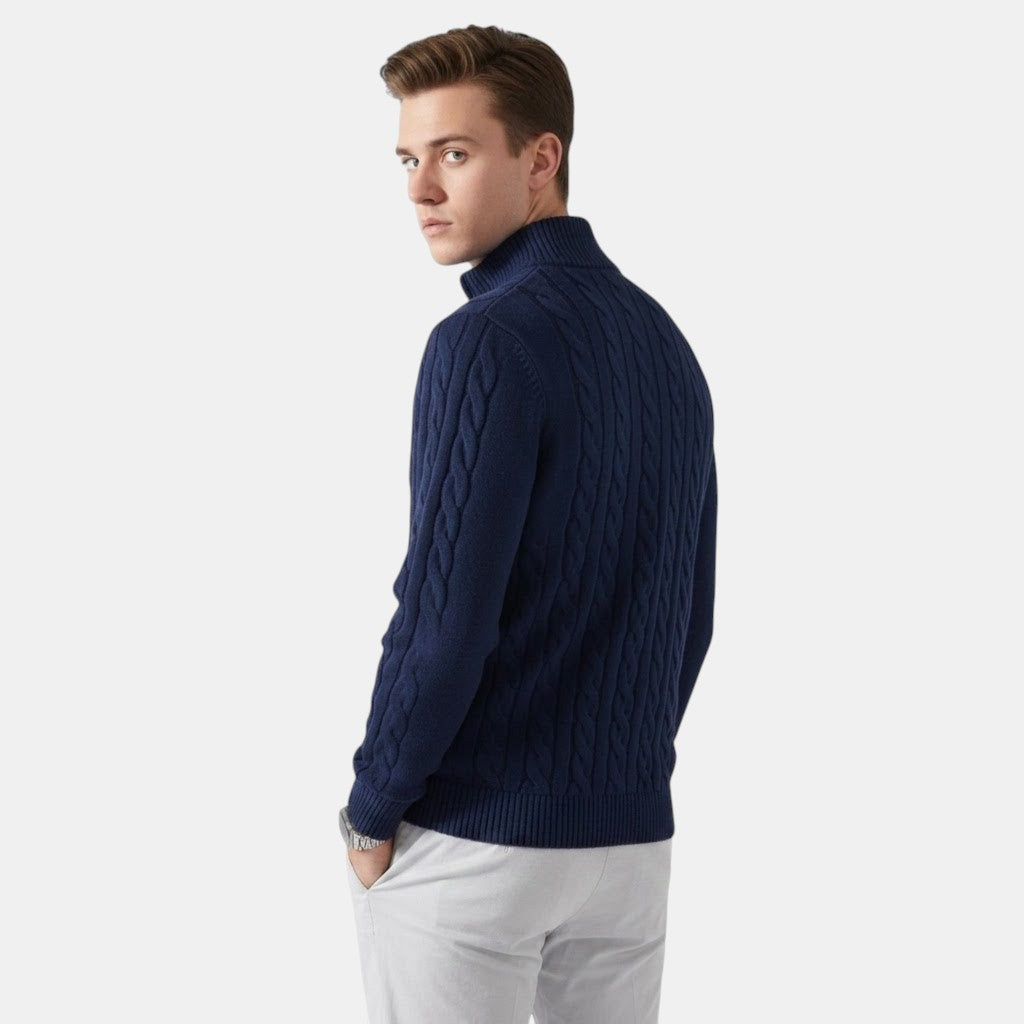 Halbzip Wollmix Strickpullover Herren Troyer Pullover