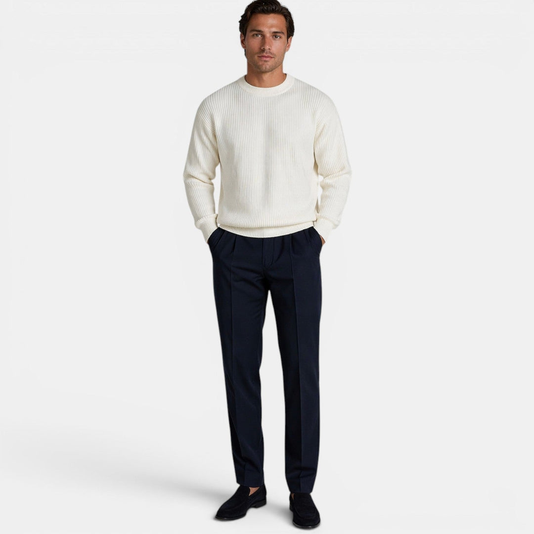 Weicher Strick Rundhals Pullover Herren Sweater Basic
