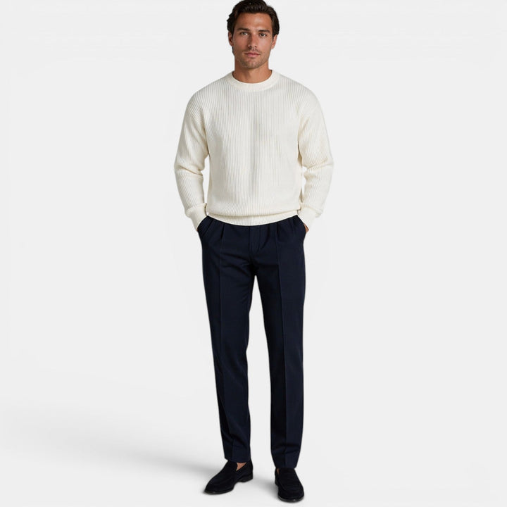 Weicher Strick Rundhals Pullover Herren Sweater Basic