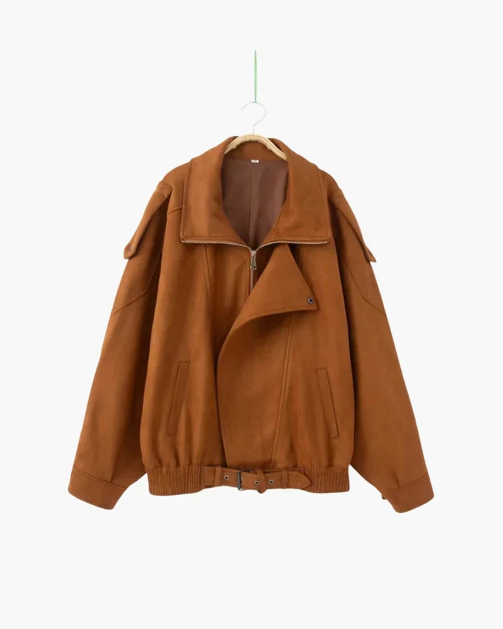 Navacava bomber jacket collar detail — refined ribbed finish