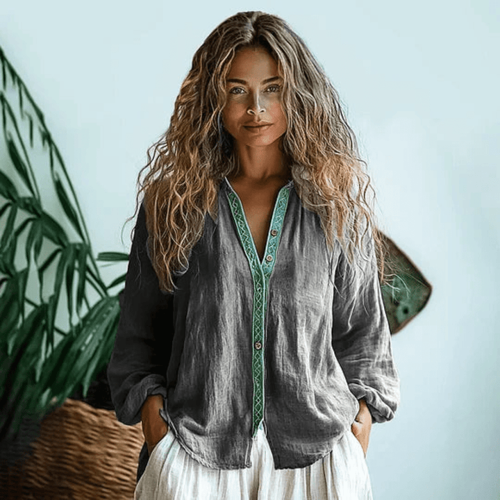 Boho Long Sleeve Floral Relaxed Shirt | Women&