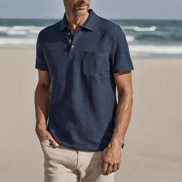 Baumwoll Poloshirt Herren Kurzarm Sommer Polo Casual