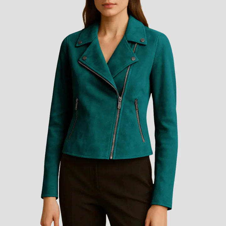 Navacava biker jacket in dark brown — heritage suede wardrobe piece