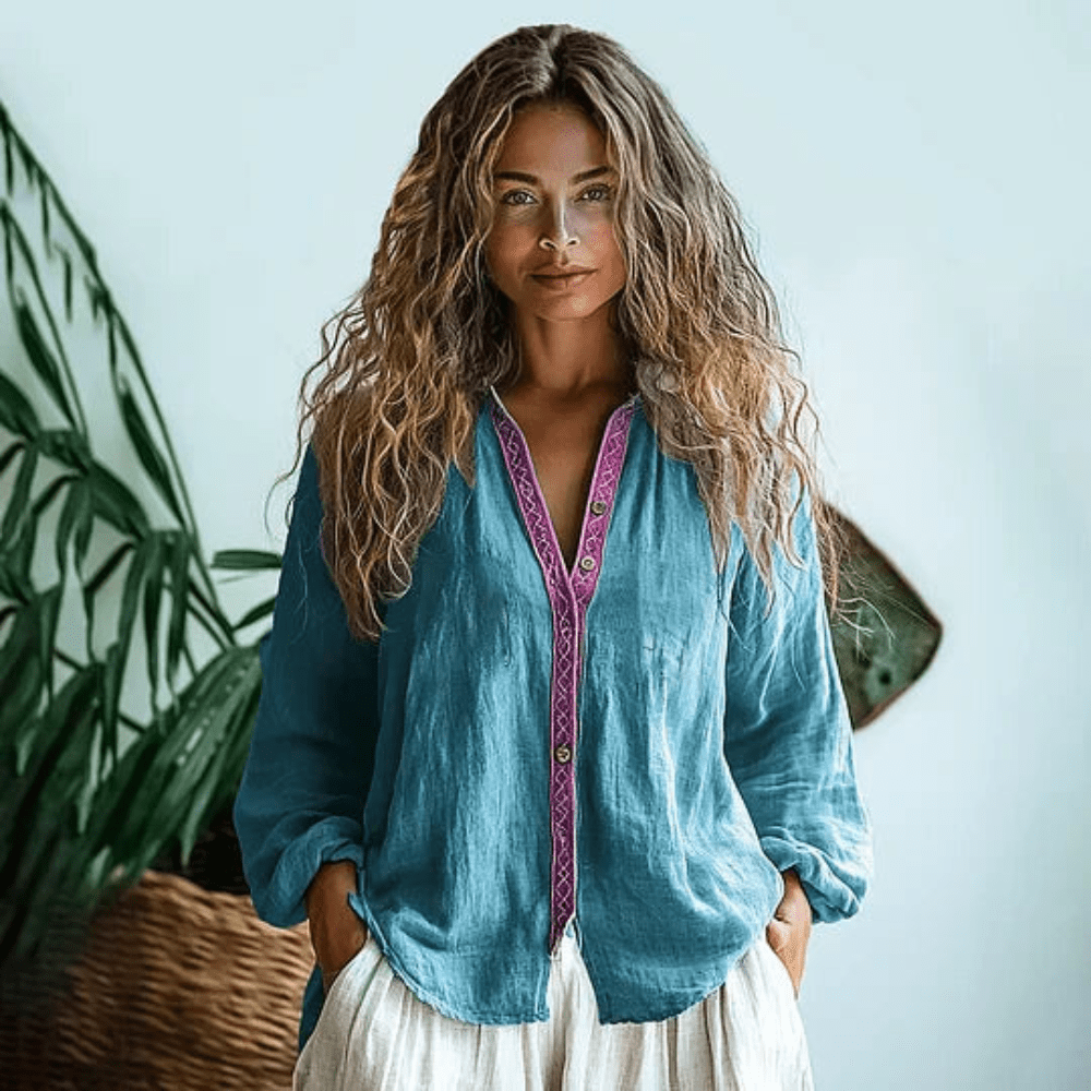 Boho Long Sleeve Floral Relaxed Shirt | Women&
