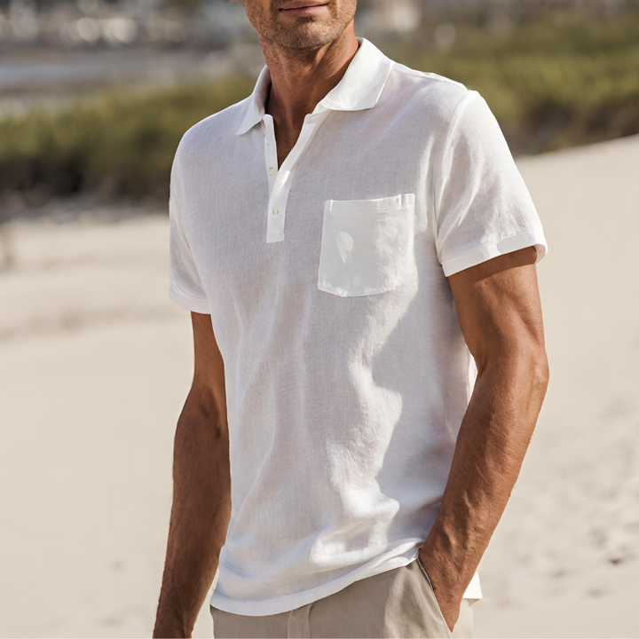Baumwoll Poloshirt Herren Kurzarm Sommer Polo Casual