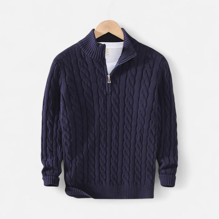 Halbzip Wollmix Strickpullover Herren Troyer Pullover