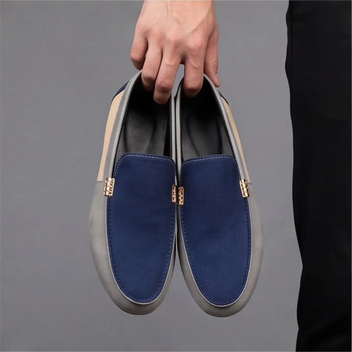 Lässige Patchwork Canvas Loafer Herren Slip-On Schuhe