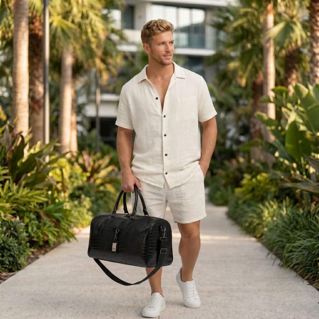 Weekender Reisetasche Herren Leder Sport Duffle Bag