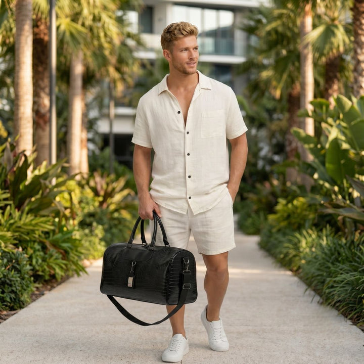 Weekender Reisetasche Herren Leder Sport Duffle Bag