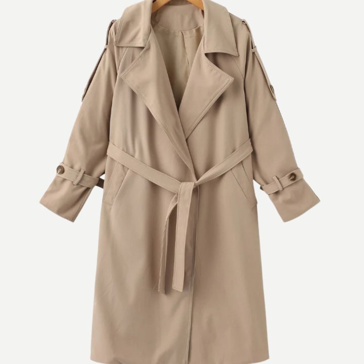 Navacava classic trench coat movement — graceful flowing elegance