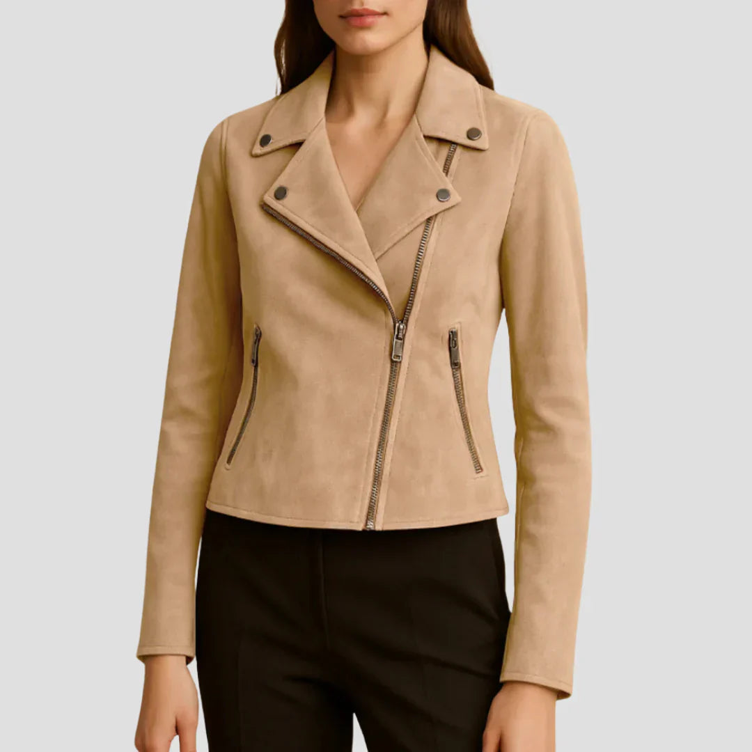 Navacava suede jacket collar detail — old money refined outerwear