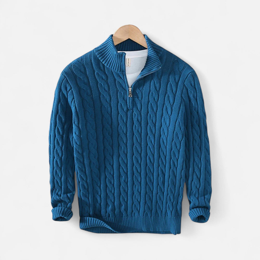 Halbzip Wollmix Strickpullover Herren Troyer Pullover
