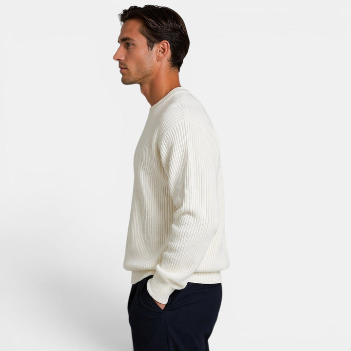 Weicher Strick Rundhals Pullover Herren Sweater Basic