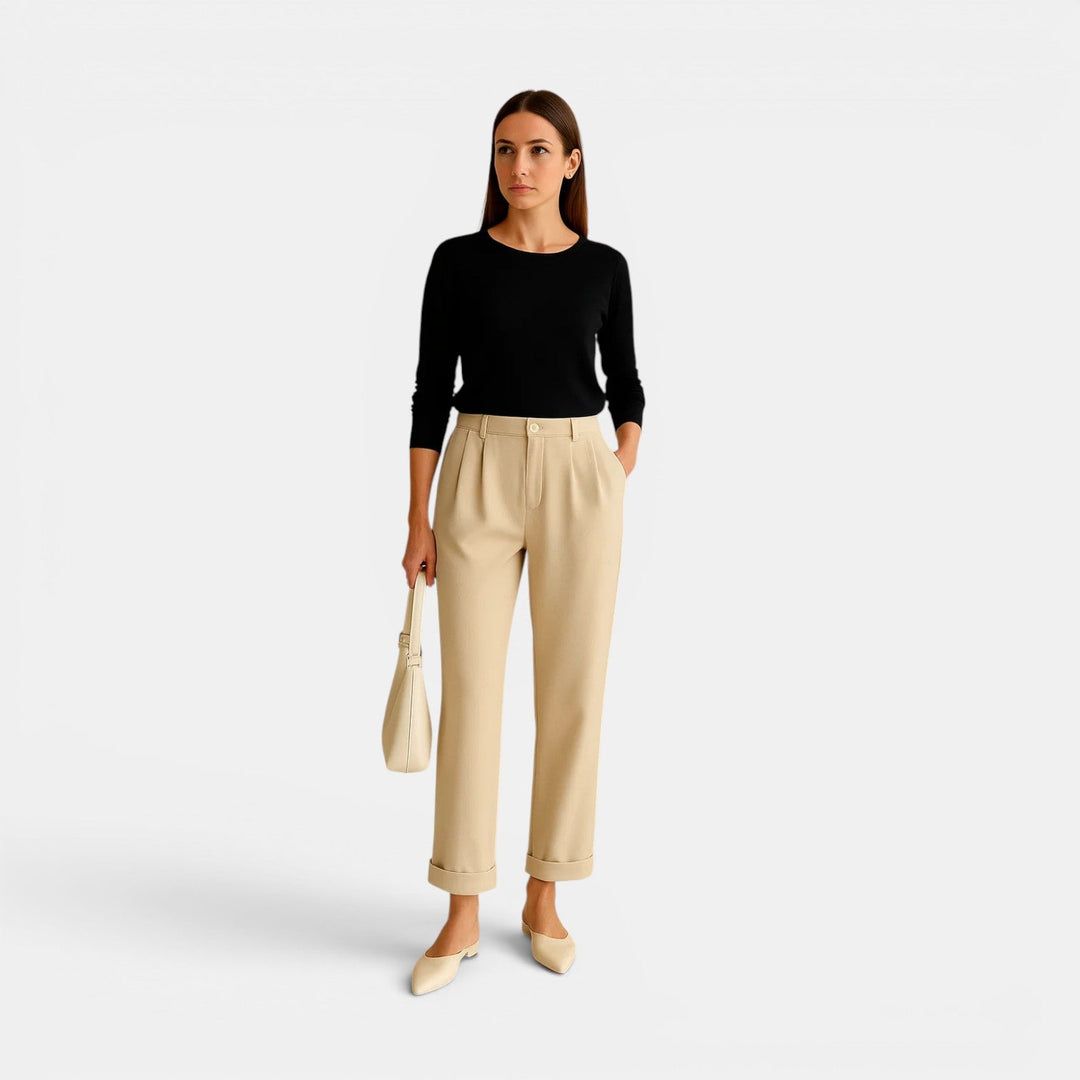 Navacava linen pants in black — versatile quiet luxury bottoms
