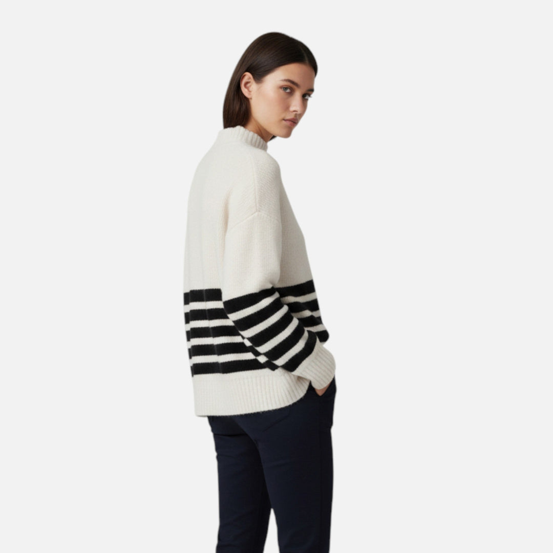 Navacava Coastal Stripe Sweater styled — effortless refined dressing