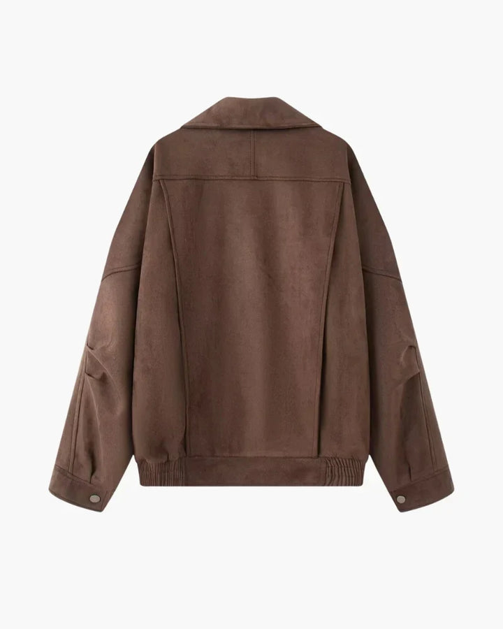 Navacava bomber jacket in dark brown — heritage suede outerwear