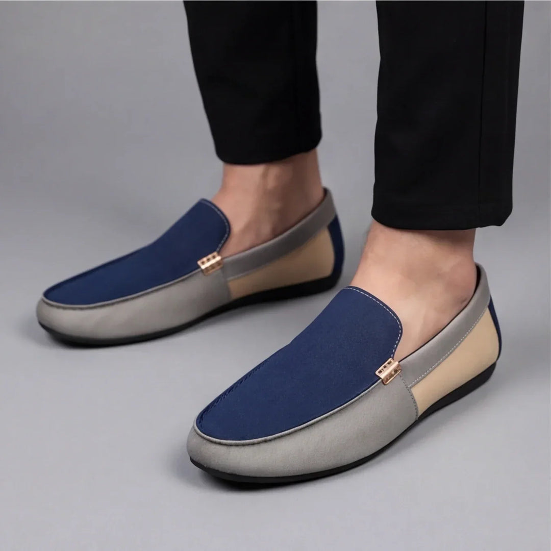 Lässige Patchwork Canvas Loafer Herren Slip-On Schuhe