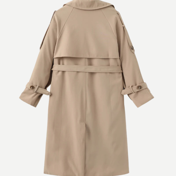 Navacava trench coat collar detail — refined European tailoring