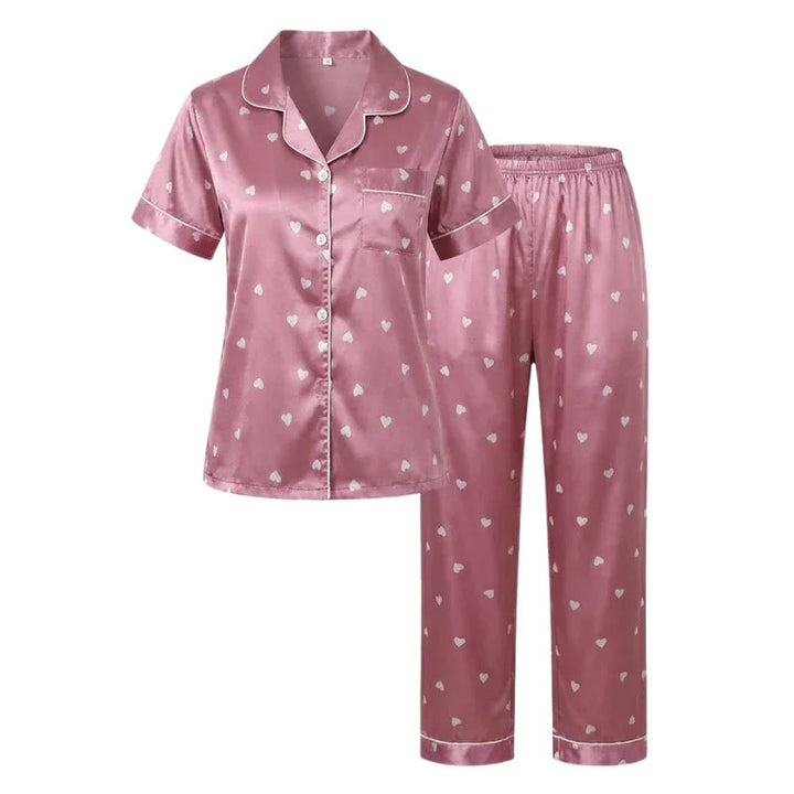 Heart-Print Satin Women&