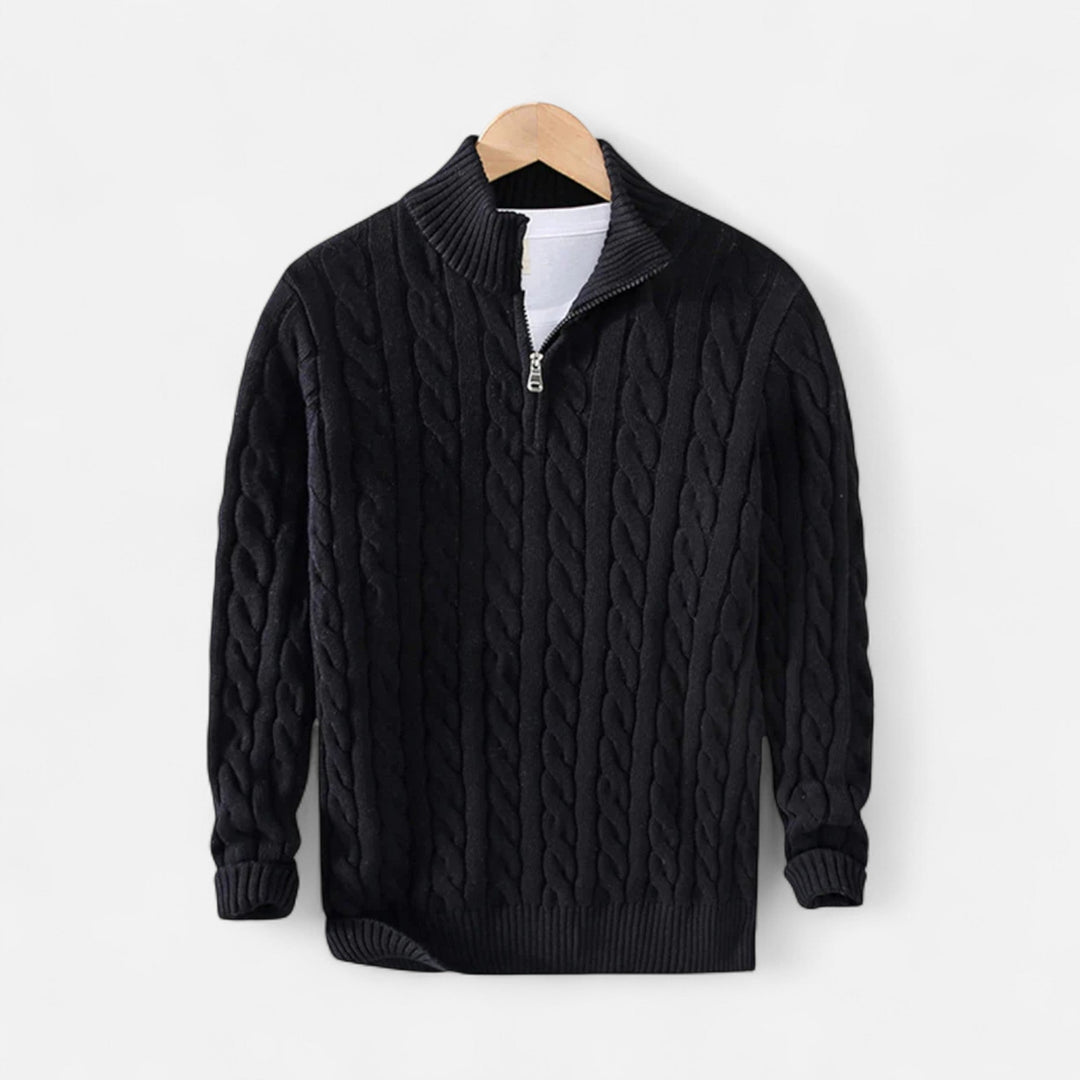 Halbzip Wollmix Strickpullover Herren Troyer Pullover