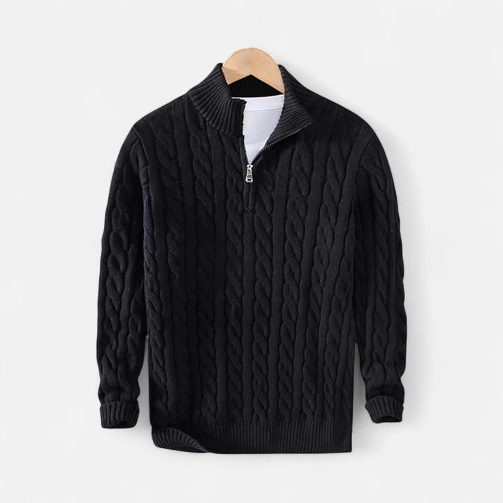 Halbzip Wollmix Strickpullover Herren Troyer Pullover