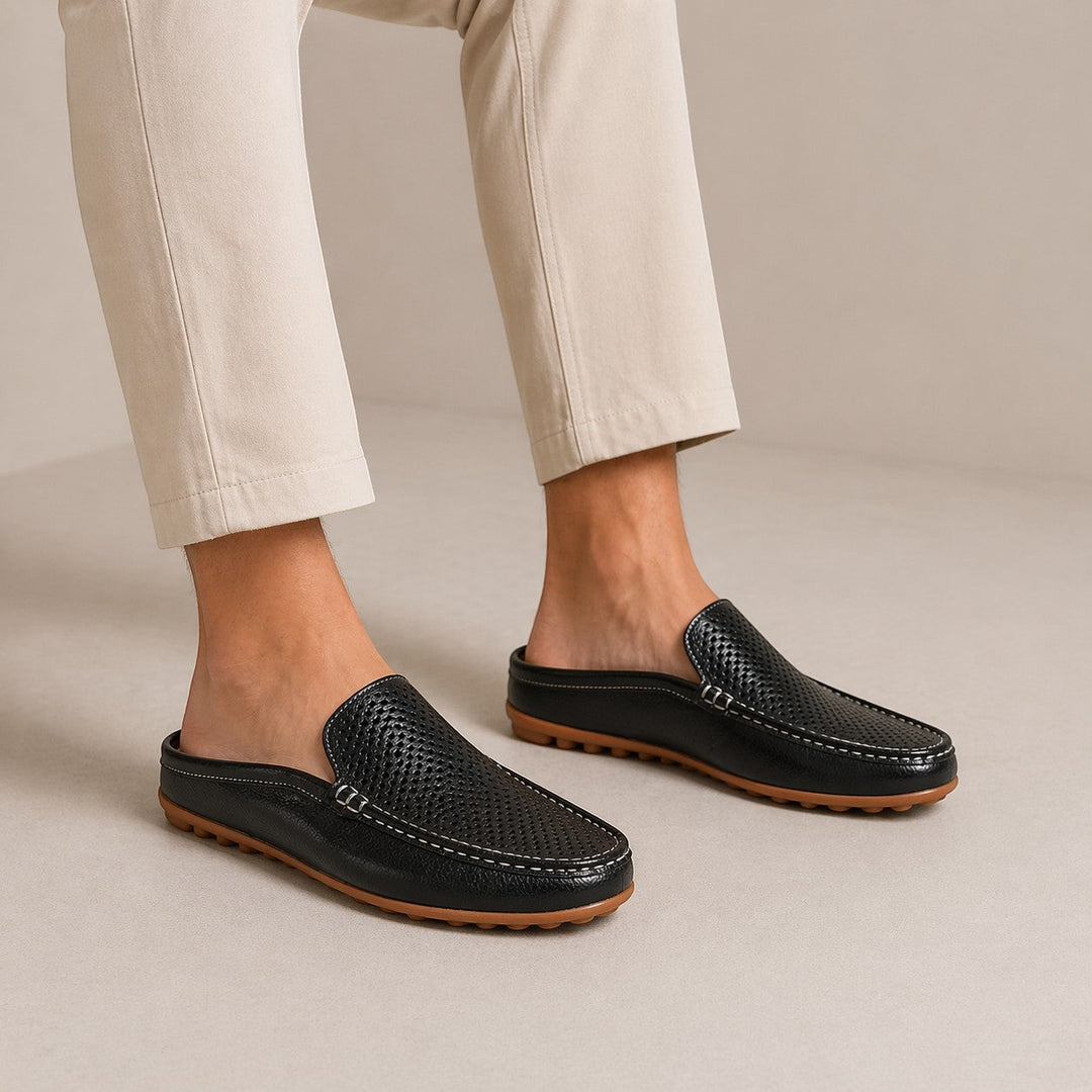 Leder Mules Sommersandalen Herren Slip-On Pantoletten