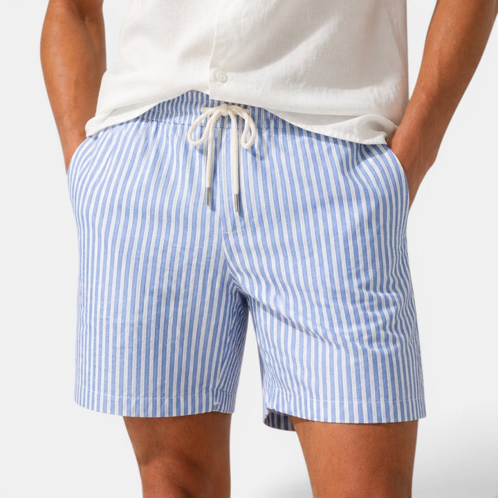 Gestreifte Leinenshorts Herren Sommer Strand Bermuda
